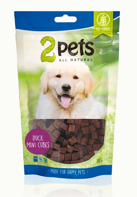 2pets Dogsnack Duck MiniCubes, 100 g