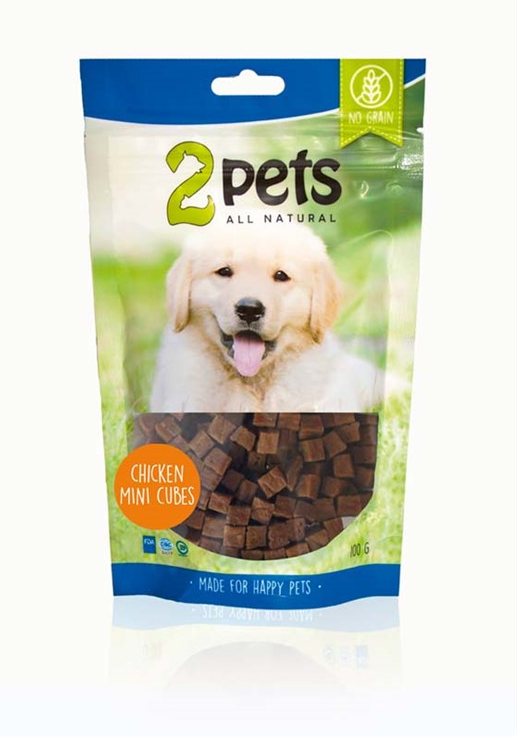 2pets Dogsnack Chicken MiniCubes, 100 g