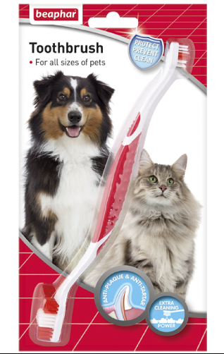 Tandborste Beaphar 2-vägs Stor/Liten Hund/Katt
