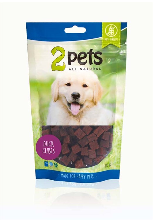 2pets Dogsnack Duck Cubes, 100 g