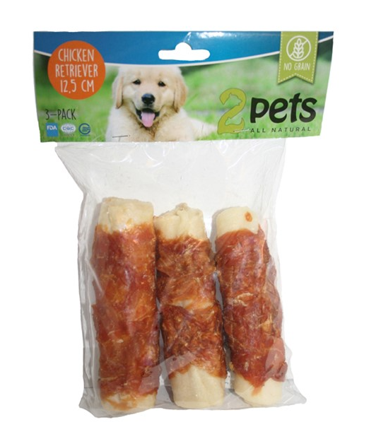 2pets Retrievertugg m kycklingfilé 12,5cm, 3-pack, ca 195-210g