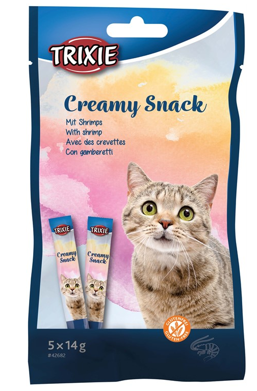 Creamy Snacks till katt. Med räkor, 5 × 14 g