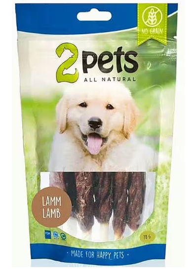 2pets Tuggpinne m lamm 12cm 6-pack, 70g