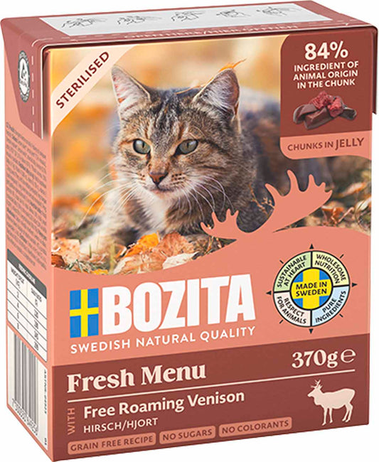 Bozita Feline Sterilised Tetra Bitar i gelé Hjort - 370g