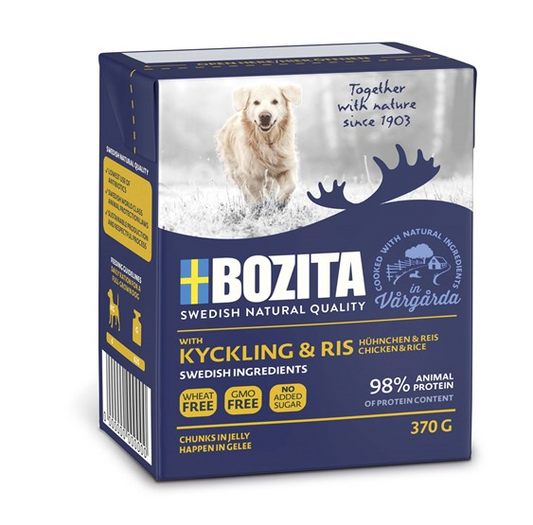 Bozita Hund Tetra Bitar i Gelé Kyckling/Ris - 370 g